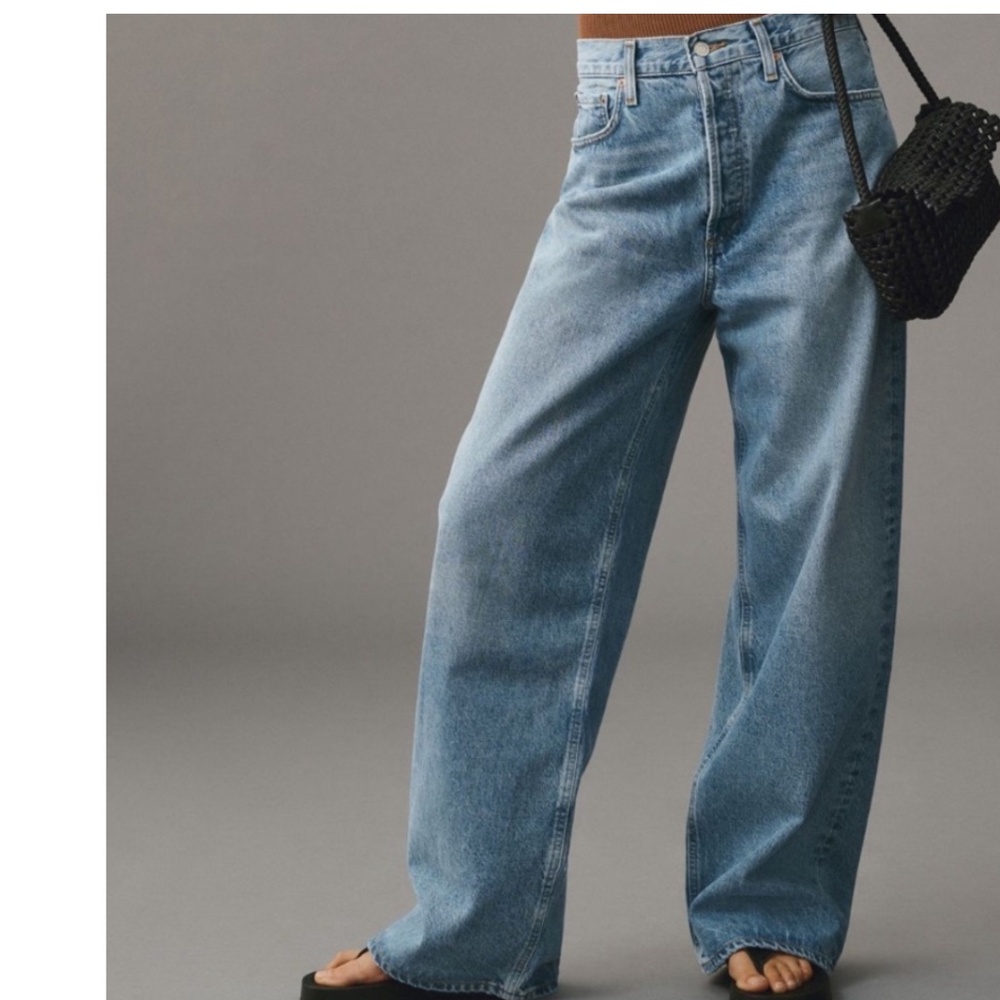 Agolde Light Wash Wide Leg Jeans